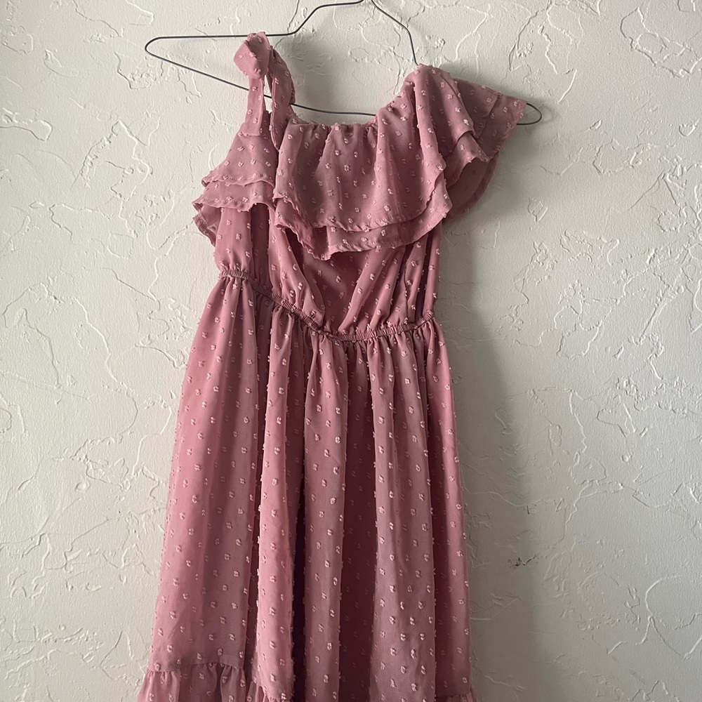 Grace Karin Pink Ruffled One Shoulder Sundress